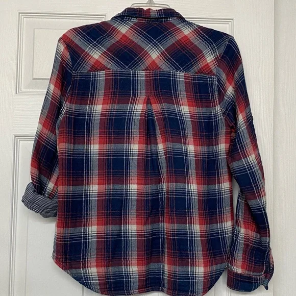 Bella Dahl Franklin Plaid Flannel Popover Top Sz M - Picture 4 of 5